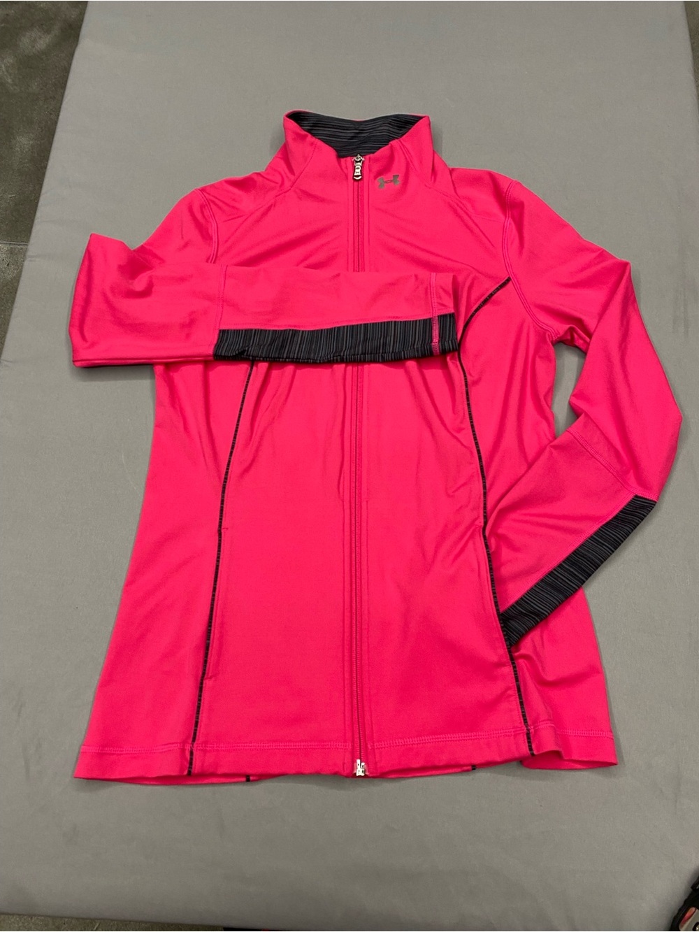 Under Armour Women's Bright Pink Full-Zip Utility Jacket with Black Trim